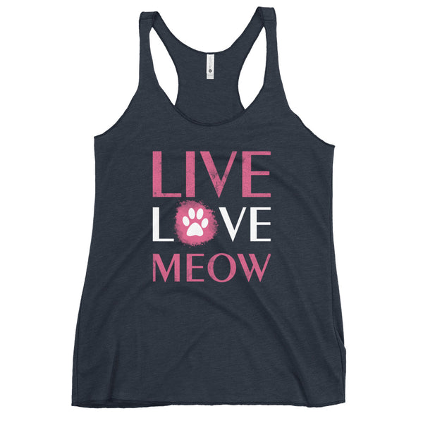 Live, Love, Meow Women's Racerback Tank Top-I love Veterinary