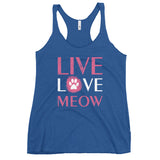 Live, Love, Meow Women's Racerback Tank Top-I love Veterinary