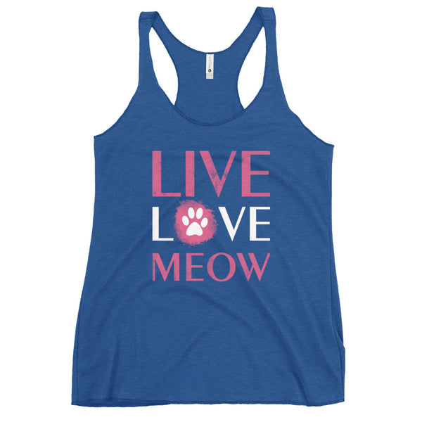 Live, Love, Meow Women's Racerback Tank Top-I love Veterinary