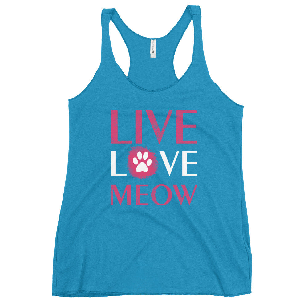 Live, Love, Meow Women's Racerback Tank Top-I love Veterinary