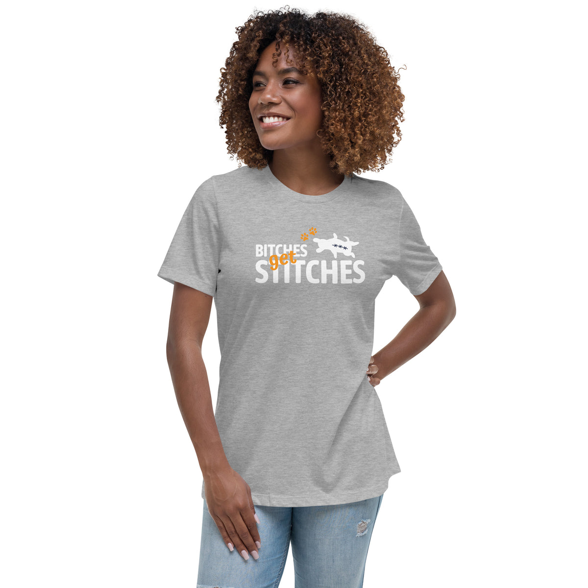 Bitches get stiches Women's T-Shirt-Women's Relaxed T-shirt | Bella + Canvas 6400-I love Veterinary