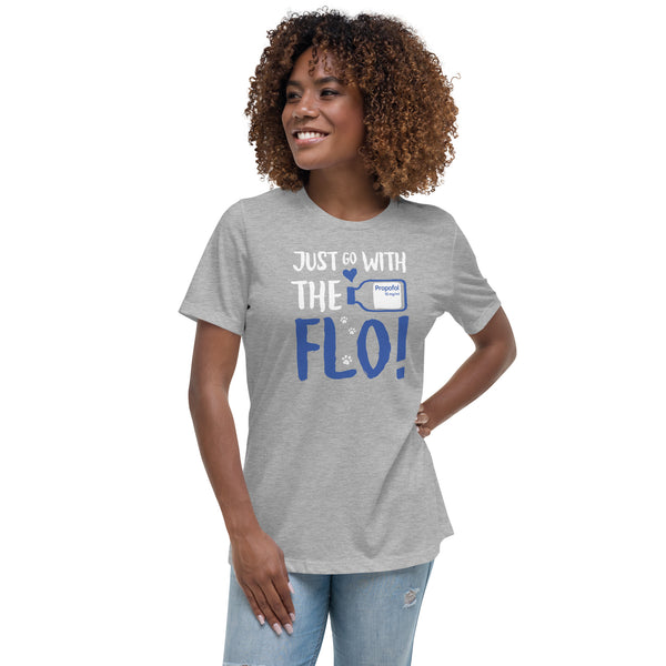 Just go with the Flo! Women's T-Shirt-Women's Relaxed T-shirt | Bella + Canvas 6400-I love Veterinary