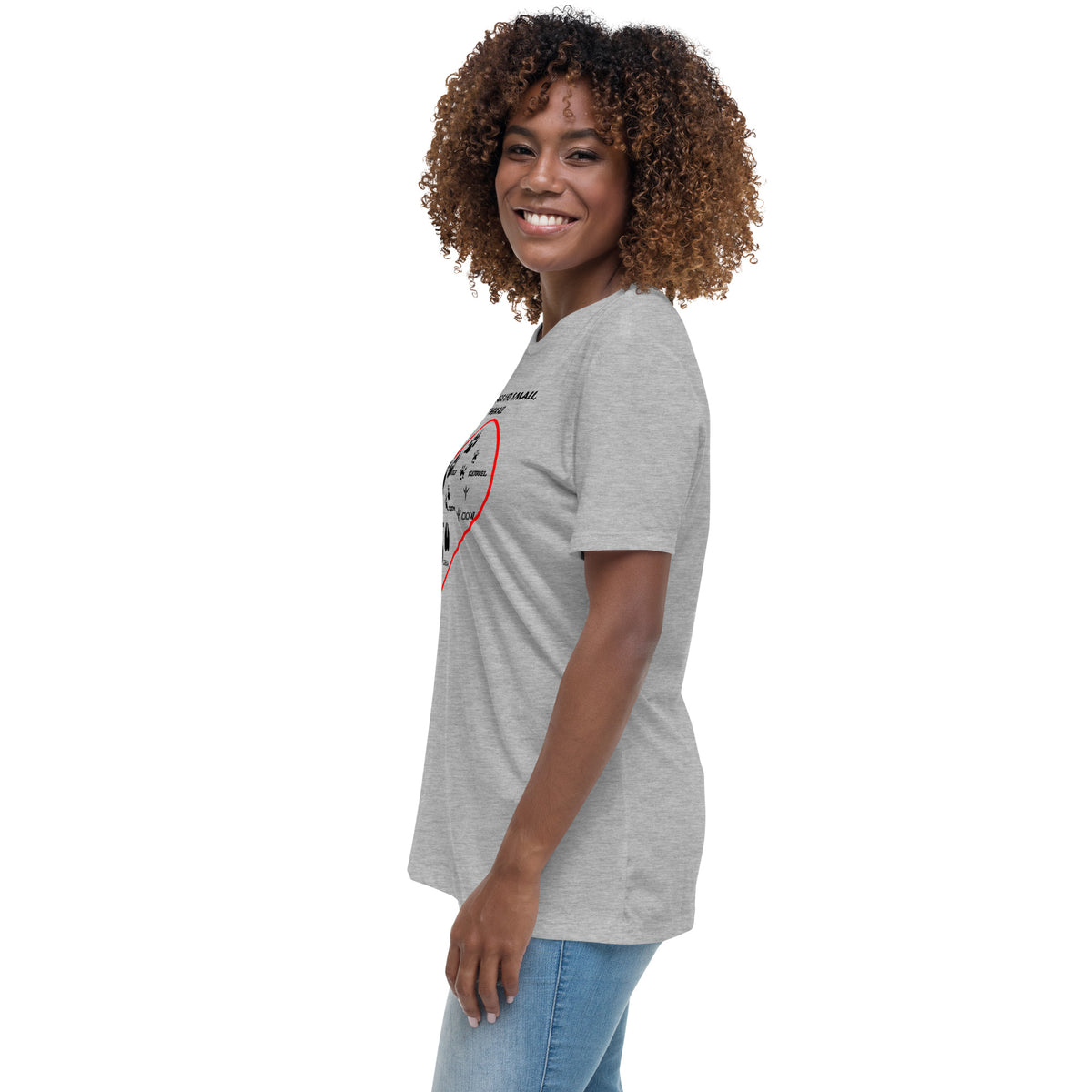 All animals great and small, we treat them all Women's Relaxed T-Shirt-Women's Relaxed T-shirt | Bella + Canvas 6400-I love Veterinary