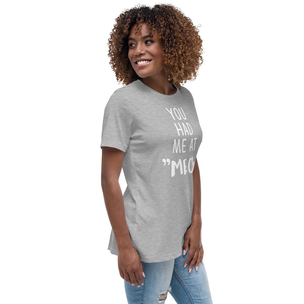 You had me at "meow" Women's Relaxed T-Shirt-Women's Relaxed T-shirt | Bella + Canvas 6400-I love Veterinary