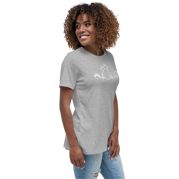 Dog and cat heartbeat Women's T-Shirt-Women's Relaxed T-shirt | Bella + Canvas 6400-I love Veterinary