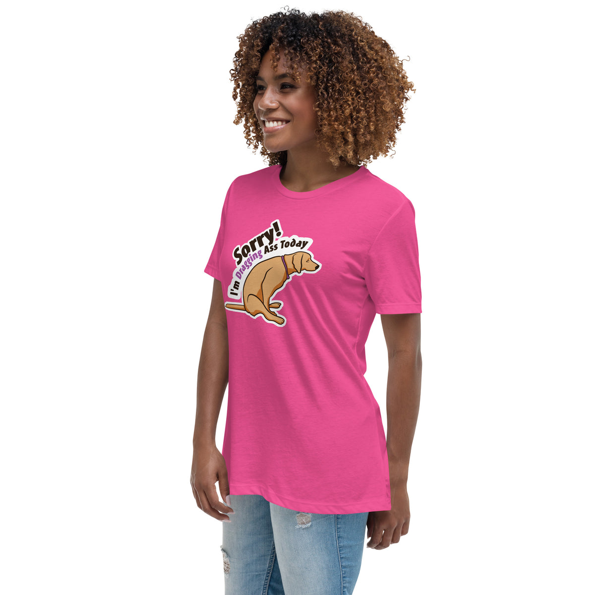 Sorry I'm dragging ass today Women's Relaxed T-Shirt-Women's Relaxed T-shirt | Bella + Canvas 6400-I love Veterinary