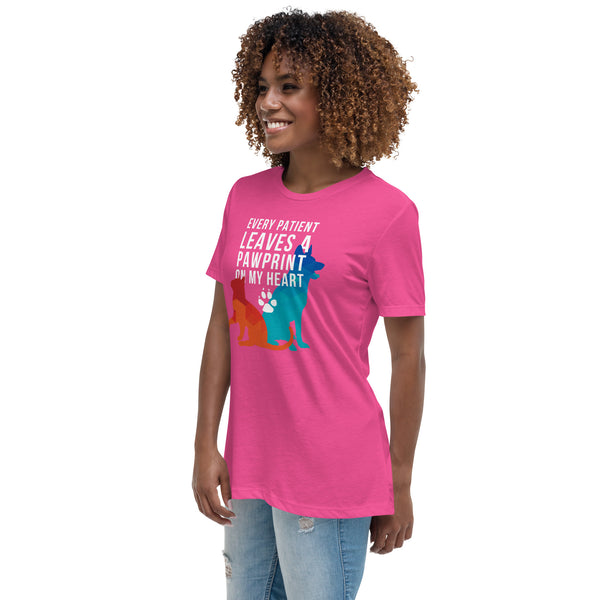 Every patient leaves a pawprint on my heart Women's T-Shirt-I love Veterinary