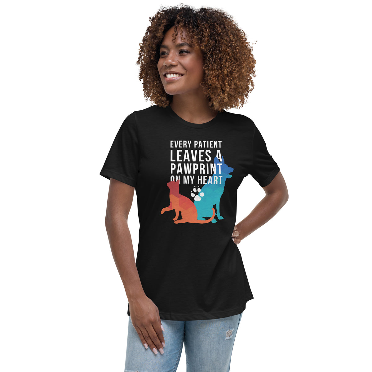 Every patient leaves a pawprint on my heart Women's T-Shirt-I love Veterinary