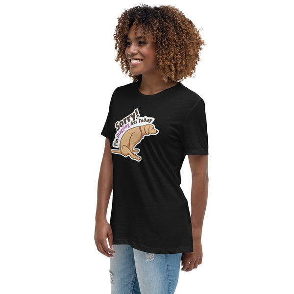 Sorry I'm dragging ass today Women's Relaxed T-Shirt-Women's Relaxed T-shirt | Bella + Canvas 6400-I love Veterinary