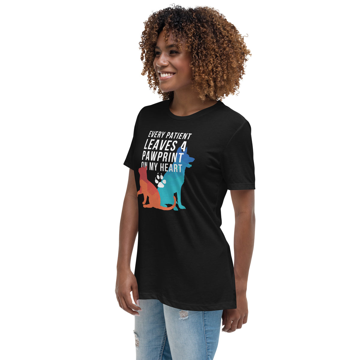 Every patient leaves a pawprint on my heart Women's T-Shirt-I love Veterinary