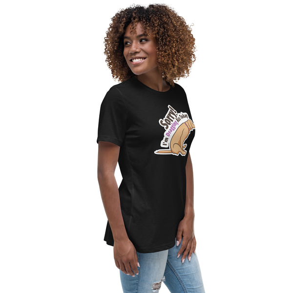 Sorry I'm dragging ass today Women's Relaxed T-Shirt-Women's Relaxed T-shirt | Bella + Canvas 6400-I love Veterinary