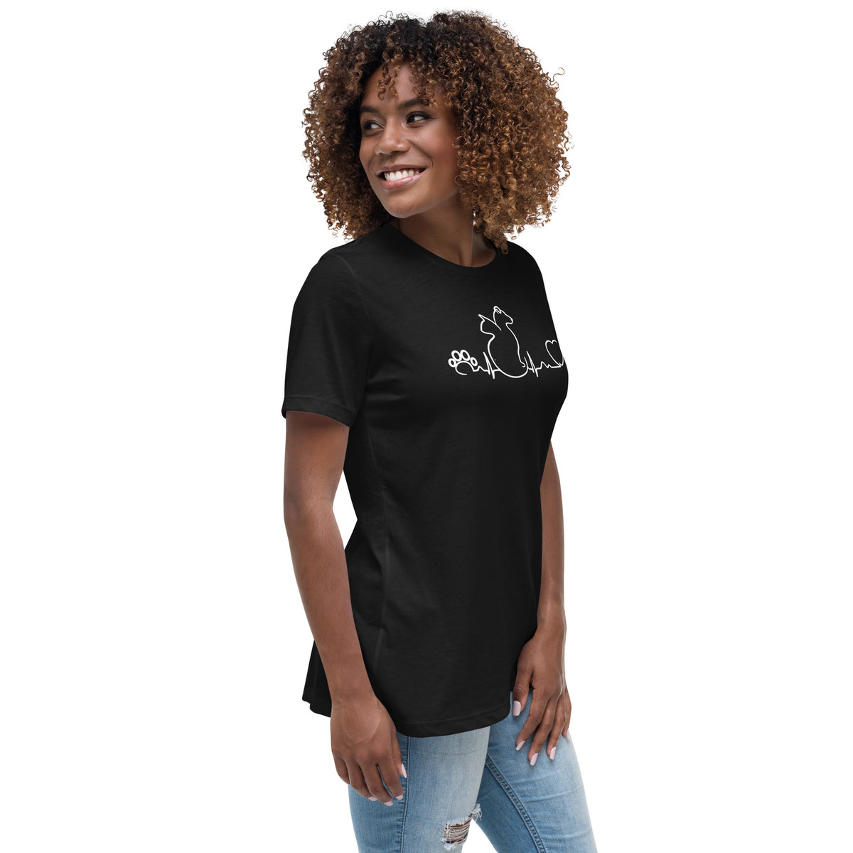 Dog and cat heartbeat Women's T-Shirt-Women's Relaxed T-shirt | Bella + Canvas 6400-I love Veterinary