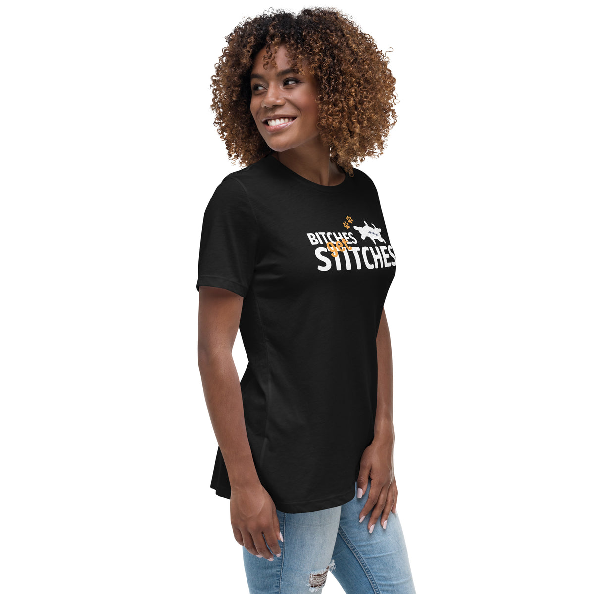 Bitches get stiches Women's T-Shirt-Women's Relaxed T-shirt | Bella + Canvas 6400-I love Veterinary