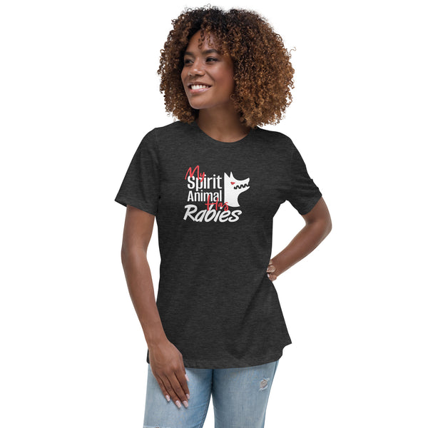 My spirit animal has rabies Women's T-Shirt-Women's Relaxed T-shirt | Bella + Canvas 6400-I love Veterinary