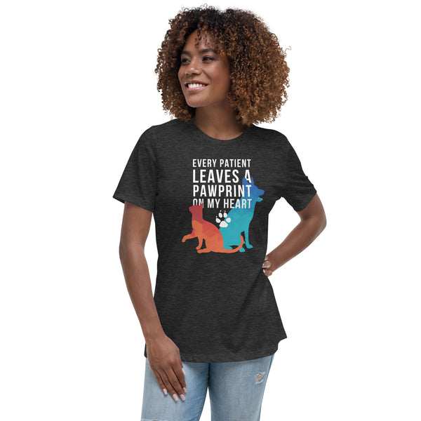 Every patient leaves a pawprint on my heart Women's T-Shirt-I love Veterinary