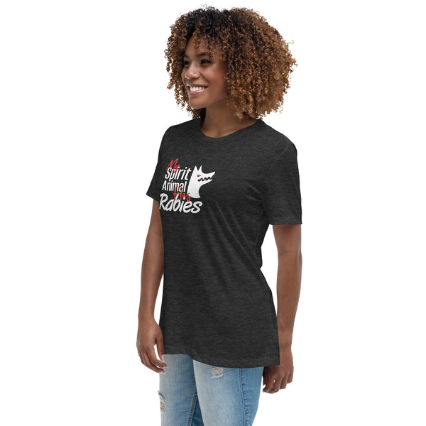 My spirit animal has rabies Women's T-Shirt-Women's Relaxed T-shirt | Bella + Canvas 6400-I love Veterinary