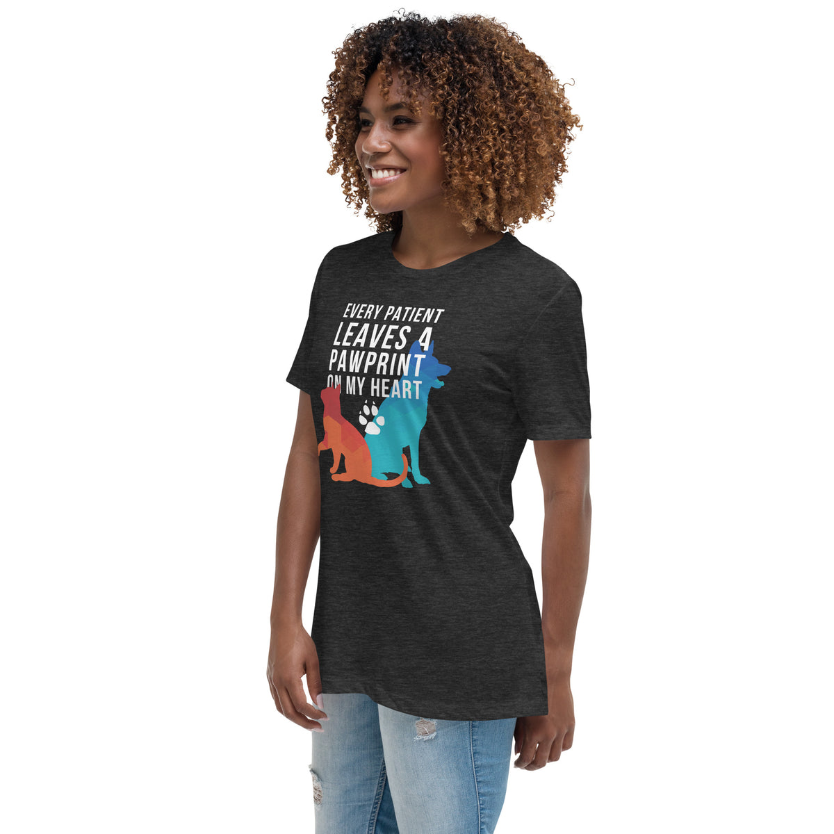 Every patient leaves a pawprint on my heart Women's T-Shirt-I love Veterinary
