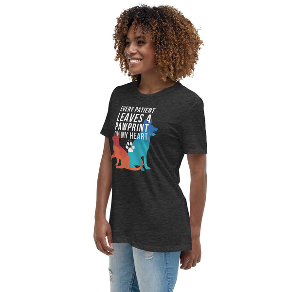 Every patient leaves a pawprint on my heart Women's T-Shirt-I love Veterinary