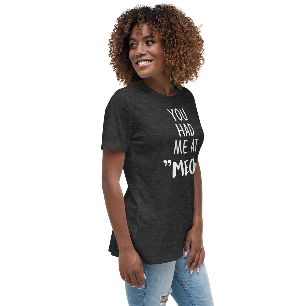 You had me at "meow" Women's Relaxed T-Shirt-Women's Relaxed T-shirt | Bella + Canvas 6400-I love Veterinary