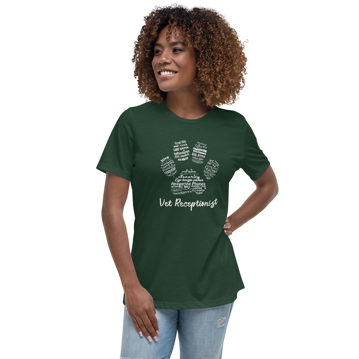 Vet Receptionist Pawprint Women's T-Shirt