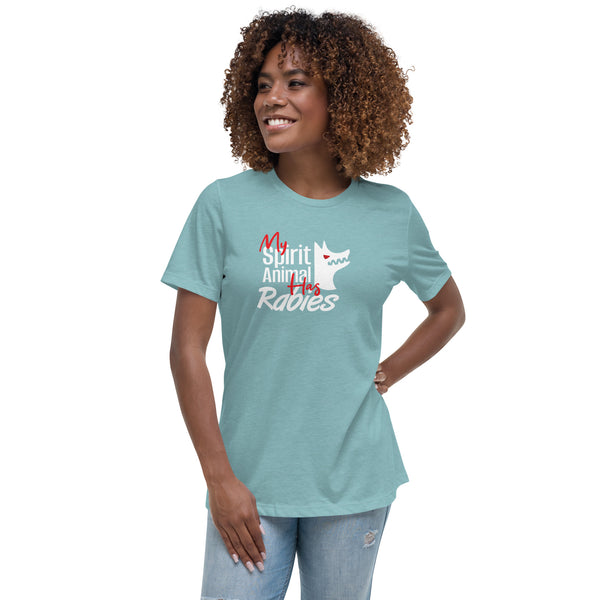 My spirit animal has rabies Women's T-Shirt-Women's Relaxed T-shirt | Bella + Canvas 6400-I love Veterinary