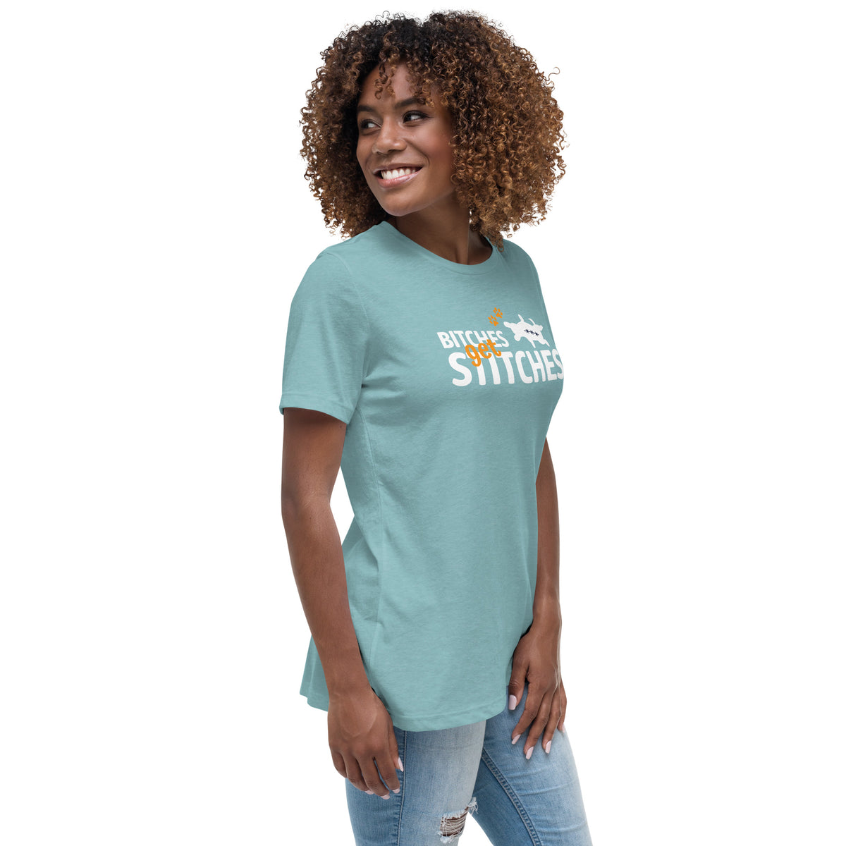 Bitches get stiches Women's T-Shirt-Women's Relaxed T-shirt | Bella + Canvas 6400-I love Veterinary