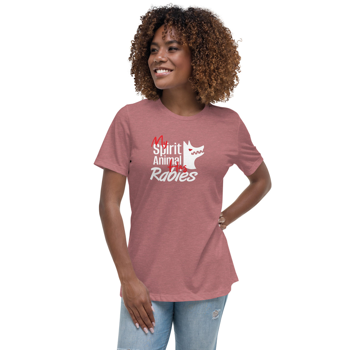 My spirit animal has rabies Women's T-Shirt-Women's Relaxed T-shirt | Bella + Canvas 6400-I love Veterinary