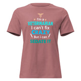Veterinarian, I can't fix crazy Women's T-Shirt-I love Veterinary
