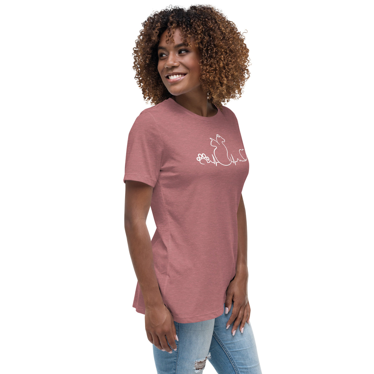 Dog and cat heartbeat Women's T-Shirt-Women's Relaxed T-shirt | Bella + Canvas 6400-I love Veterinary