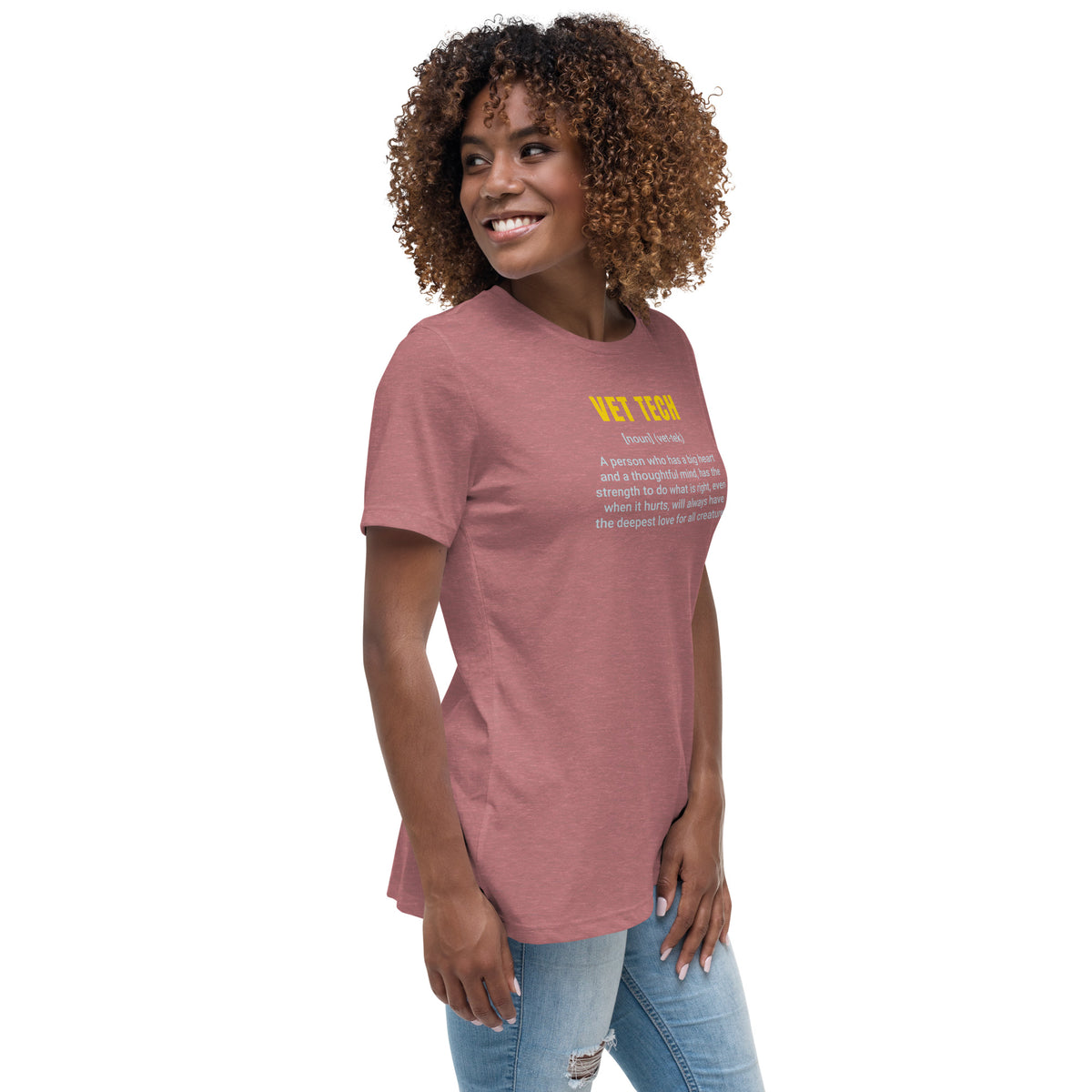 Vet Tech Definition Women's T-Shirt-Women's Relaxed T-shirt | Bella + Canvas 6400-I love Veterinary