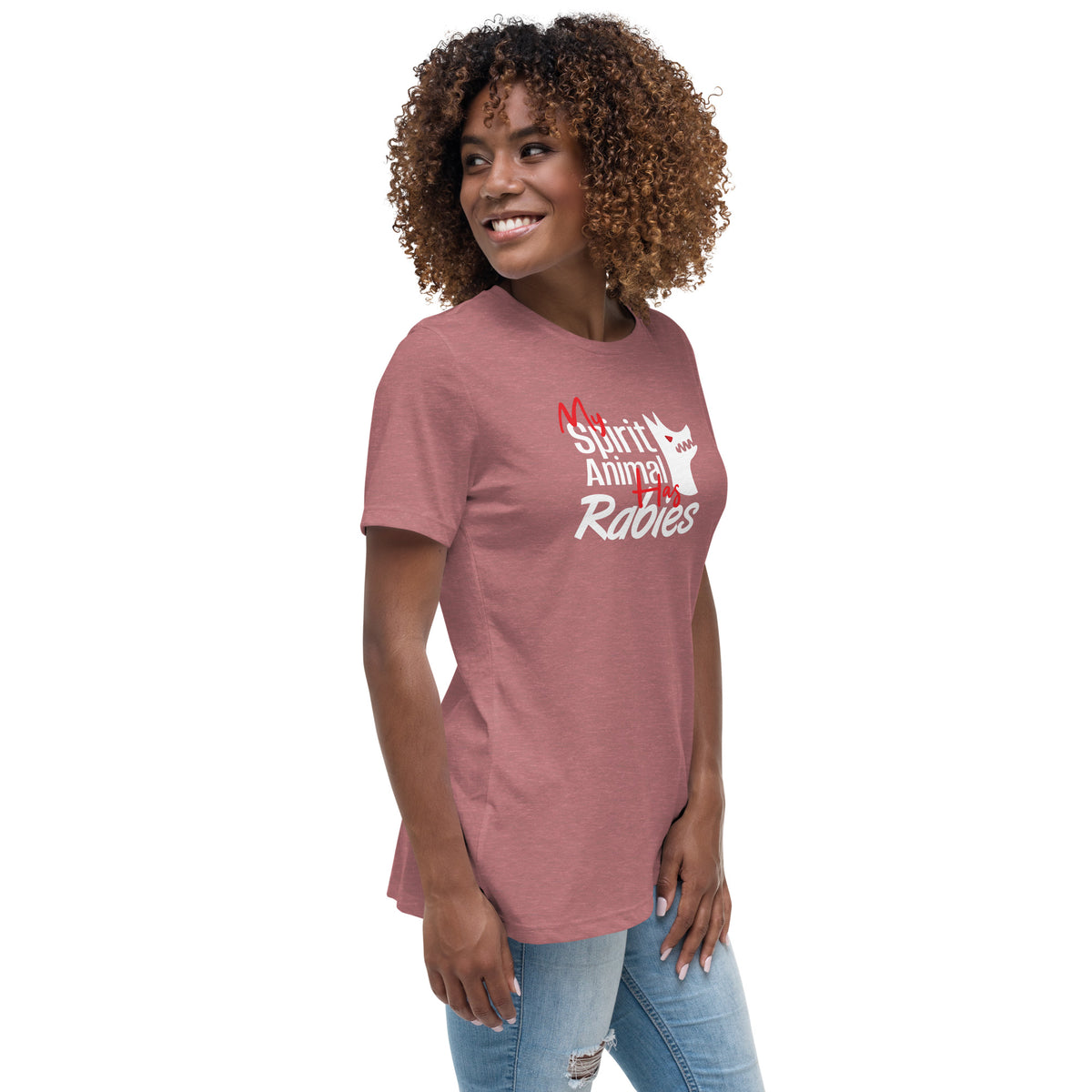 My spirit animal has rabies Women's T-Shirt-Women's Relaxed T-shirt | Bella + Canvas 6400-I love Veterinary