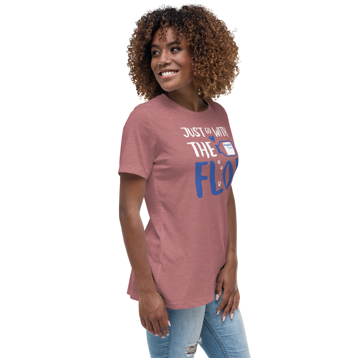 Just go with the Flo! Women's T-Shirt-Women's Relaxed T-shirt | Bella + Canvas 6400-I love Veterinary