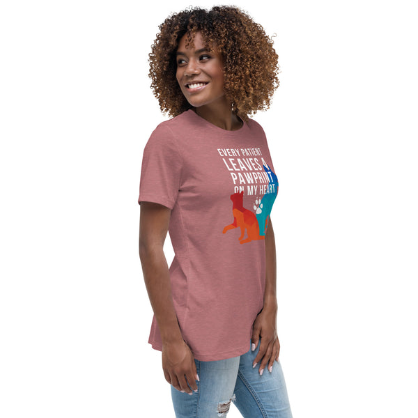 Every patient leaves a pawprint on my heart Women's T-Shirt-I love Veterinary