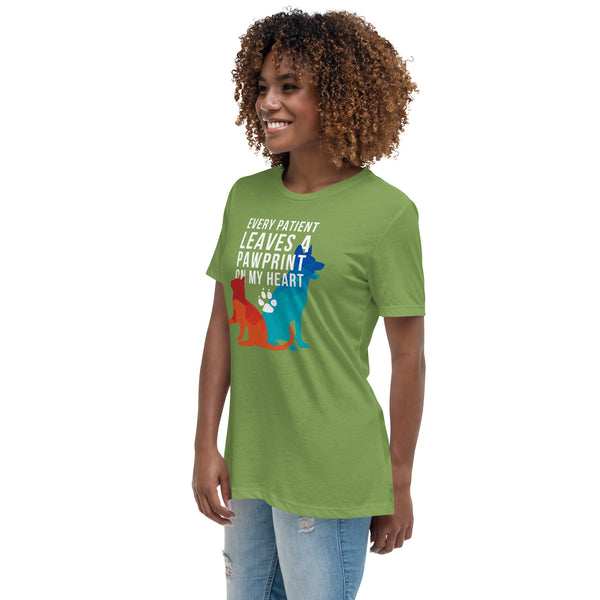Every patient leaves a pawprint on my heart Women's T-Shirt-I love Veterinary