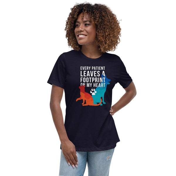 Every Patient Leaves a Footprint Women's T-Shirt-I love Veterinary