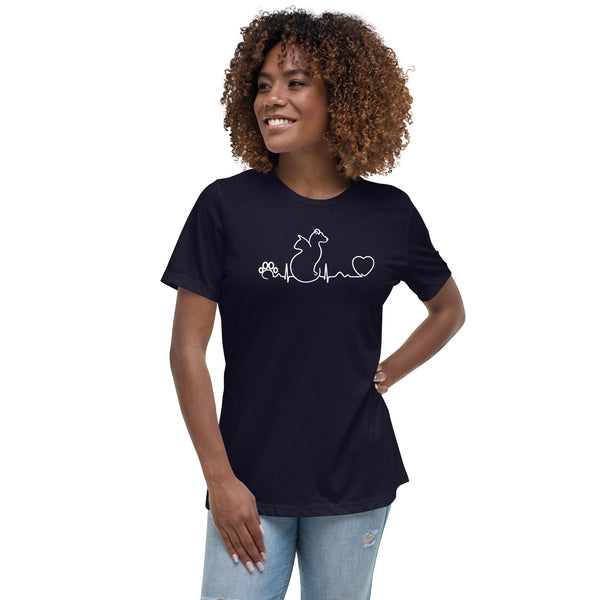 Dog and cat heartbeat Women's T-Shirt-Women's Relaxed T-shirt | Bella + Canvas 6400-I love Veterinary