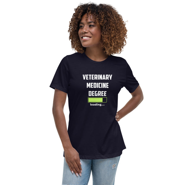 Veterinary medicine degree loading Women's T-Shirt-Women's Relaxed T-shirt | Bella + Canvas 6400-I love Veterinary