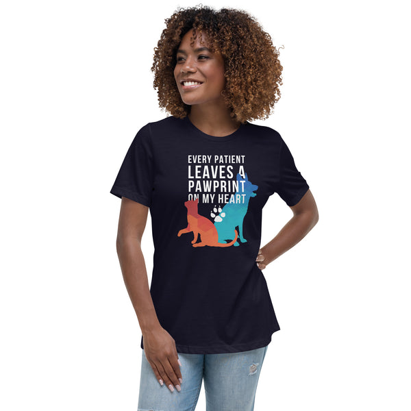Every patient leaves a pawprint on my heart Women's T-Shirt-I love Veterinary