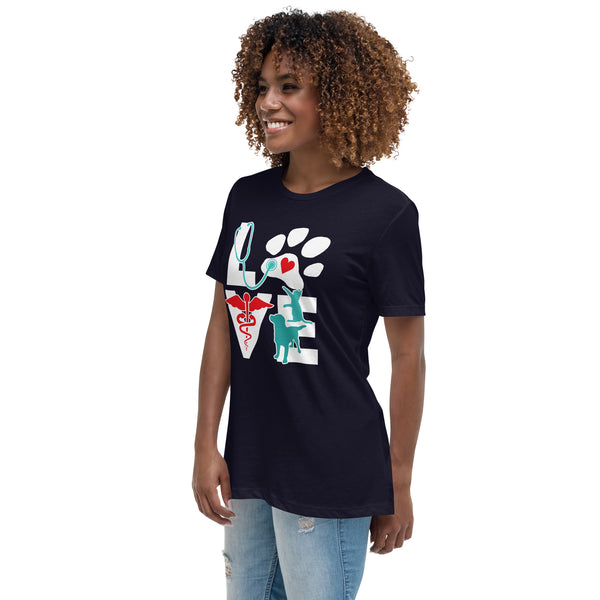 Love Cat and Dog Women's Relaxed T-Shirt-I love Veterinary