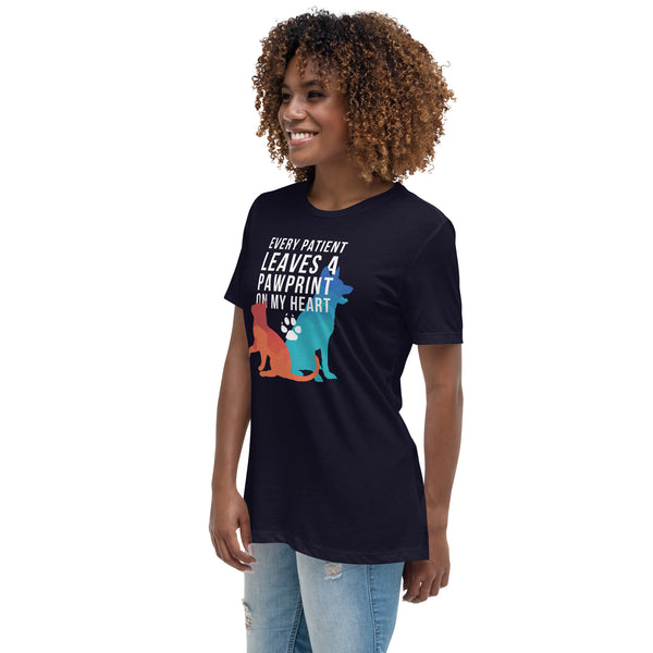 Every patient leaves a pawprint on my heart Women's T-Shirt-I love Veterinary