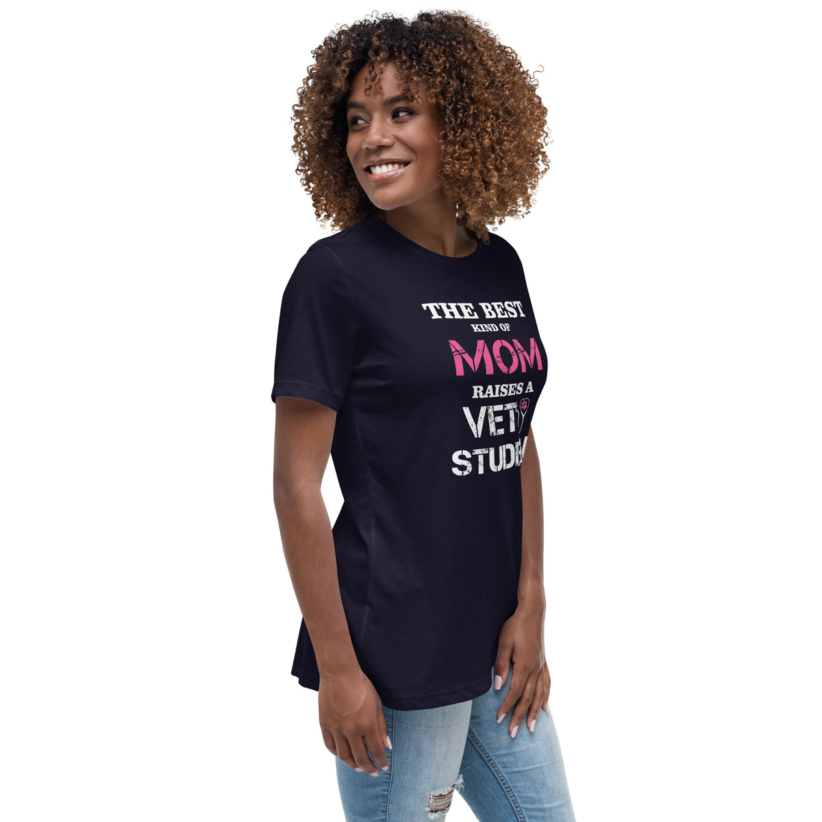 The best kind of Mom raises a Vet Student Women's Relaxed T-shirt-Women's Relaxed T-shirt | Bella + Canvas 6400-I love Veterinary