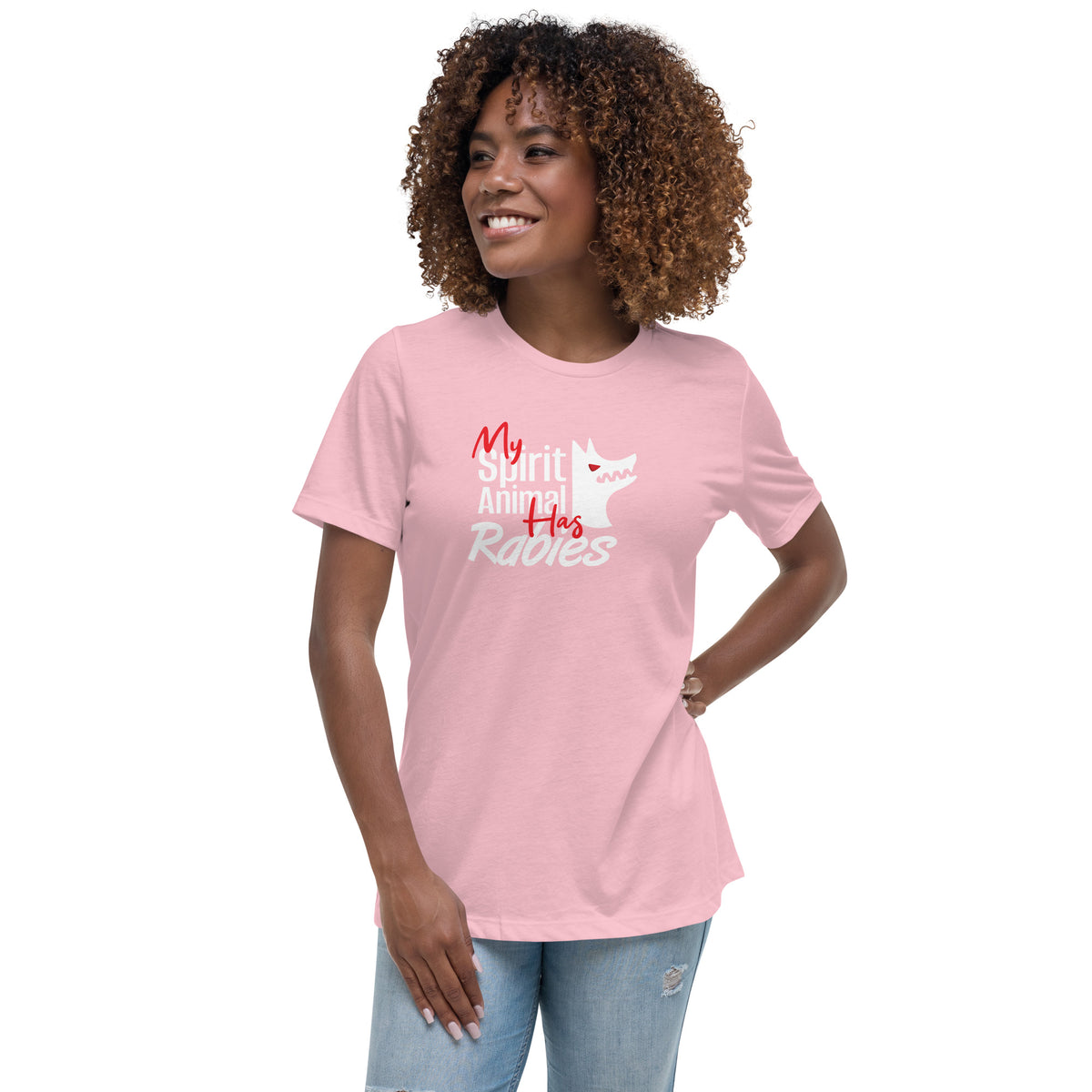 My spirit animal has rabies Women's T-Shirt-Women's Relaxed T-shirt | Bella + Canvas 6400-I love Veterinary