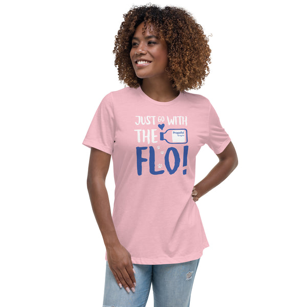 Just go with the Flo! Women's T-Shirt-Women's Relaxed T-shirt | Bella + Canvas 6400-I love Veterinary