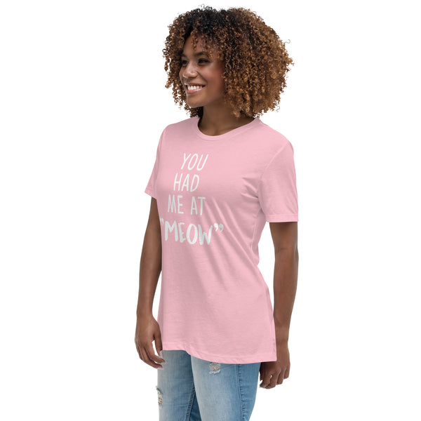 You had me at "meow" Women's Relaxed T-Shirt-Women's Relaxed T-shirt | Bella + Canvas 6400-I love Veterinary