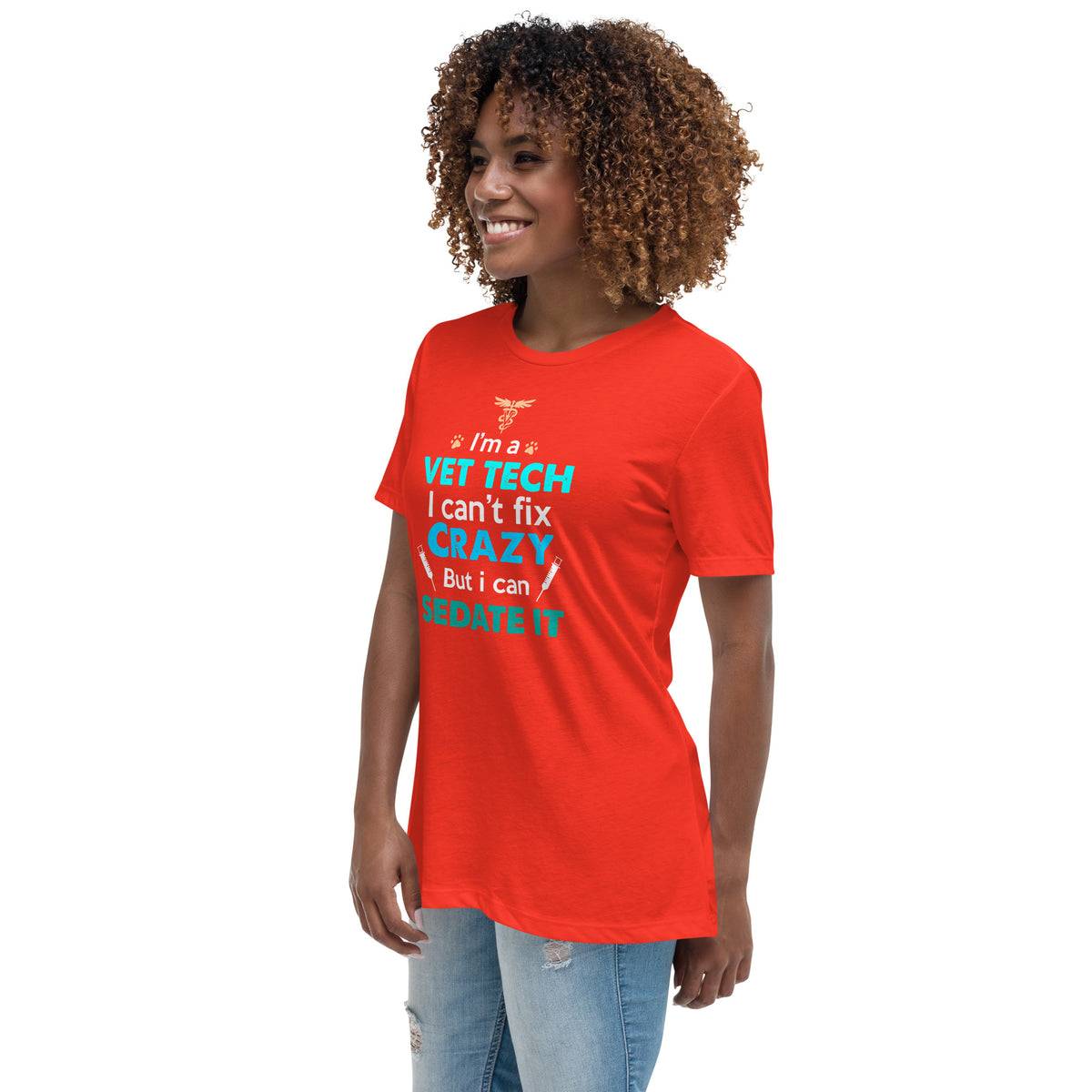 I'm a vet tech I can't fix crazy but I can sedate it Women's T-Shirt-I love Veterinary