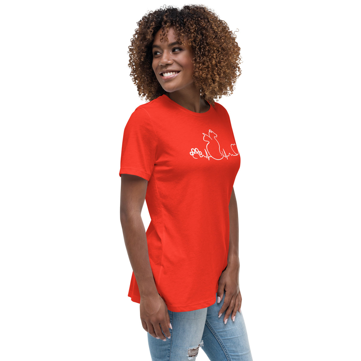 Dog and cat heartbeat Women's T-Shirt-Women's Relaxed T-shirt | Bella + Canvas 6400-I love Veterinary