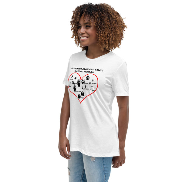 All animals great and small, we treat them all Women's Relaxed T-Shirt-Women's Relaxed T-shirt | Bella + Canvas 6400-I love Veterinary