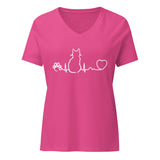 NOMV Cat Pulse Women's V-Neck T-Shirt-I love Veterinary