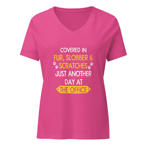 Fur, Slobber, Scratches Women's V-Neck T-Shirt-I love Veterinary