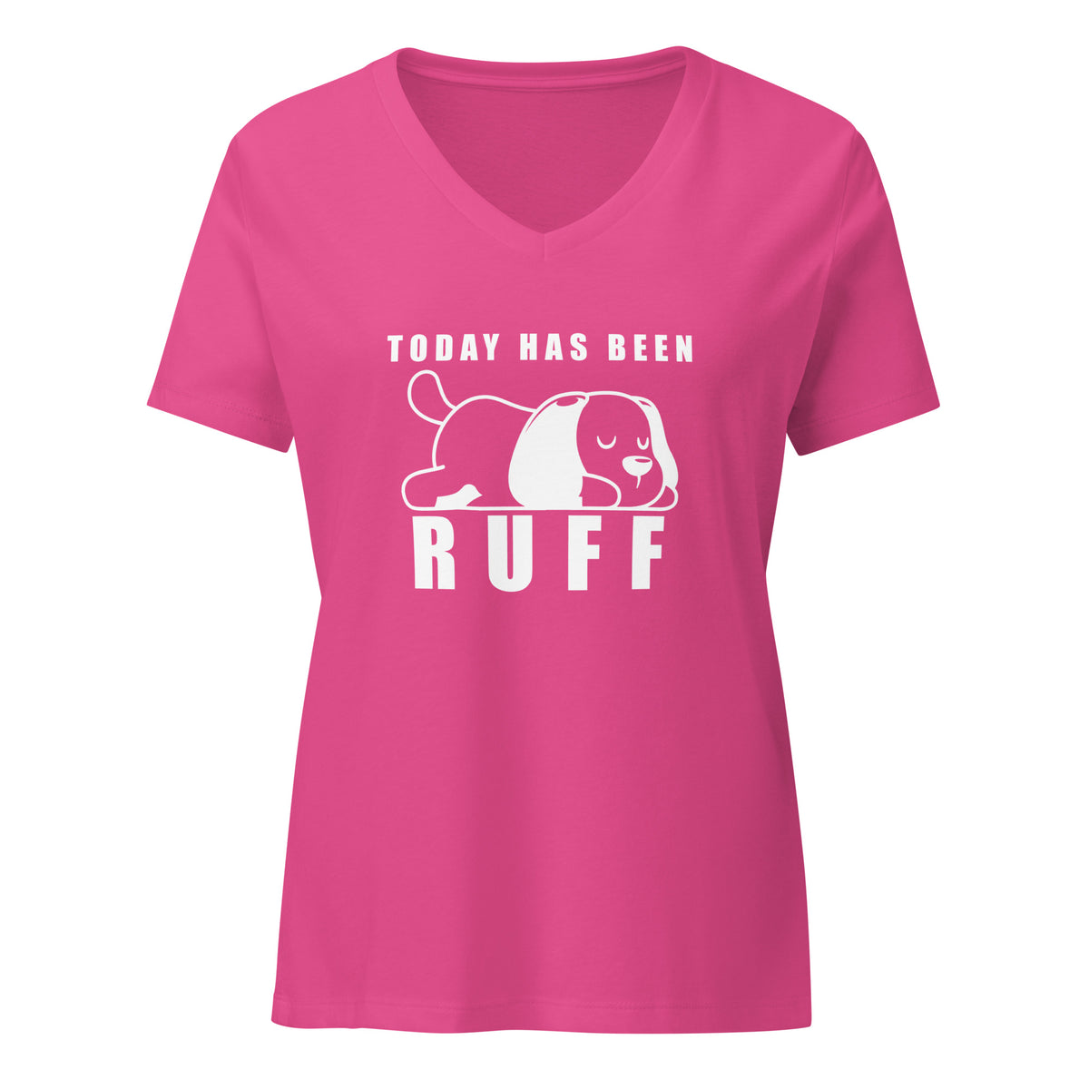 Today has been Ruff Women's V-Neck T-Shirt-Women's V-Neck T-Shirt | Bella + Canvas 6405CVC-I love Veterinary
